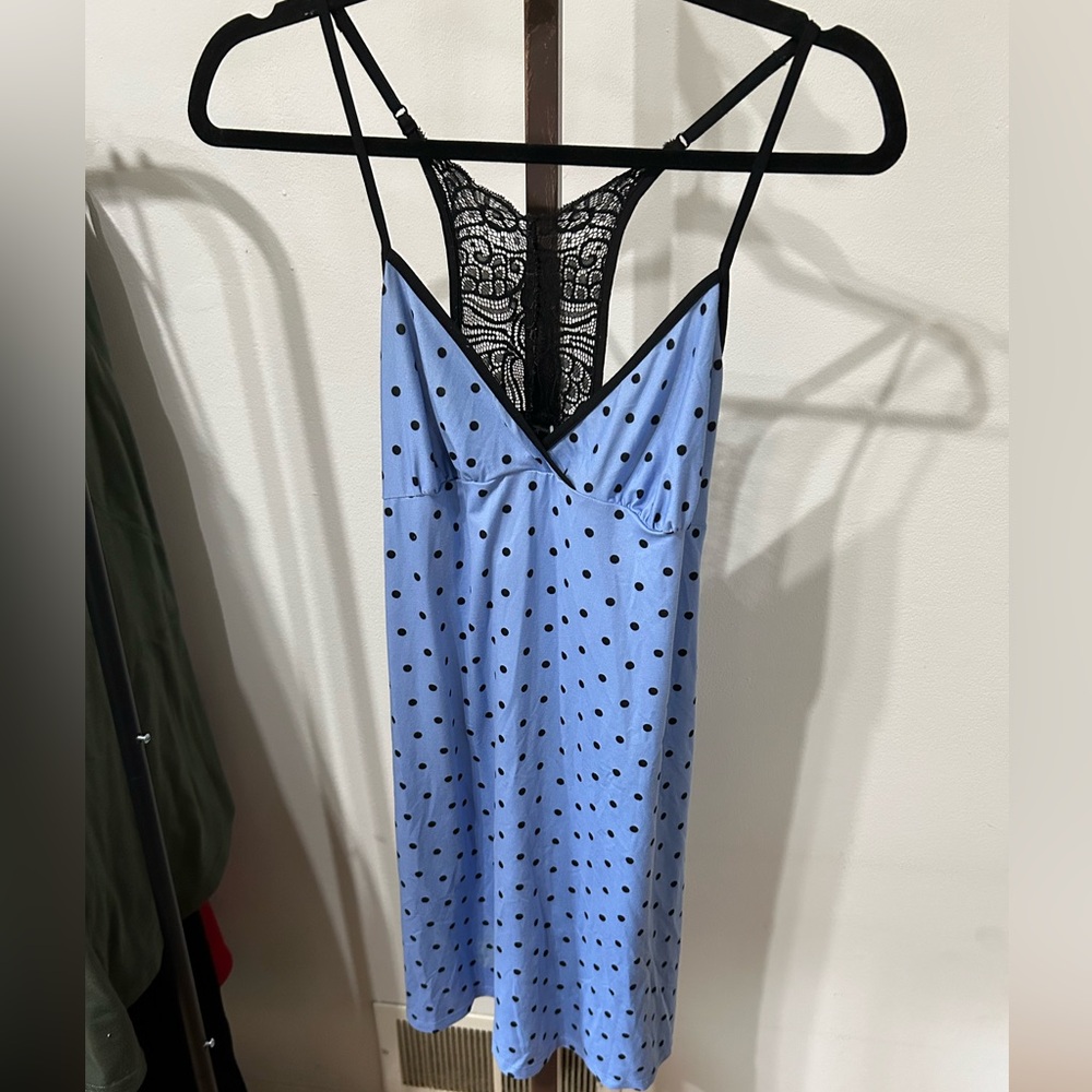 Apt 9 polka dot sleep dress with lace size small